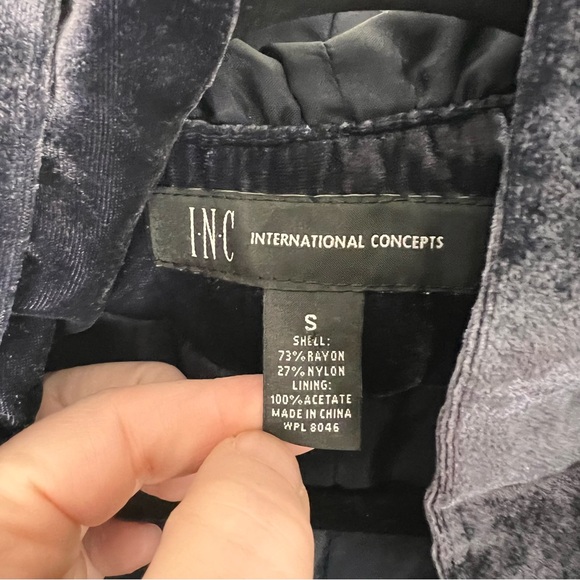 INC International Concepts Velvet Blazer with Ruffles size S - Picture 3 of 8